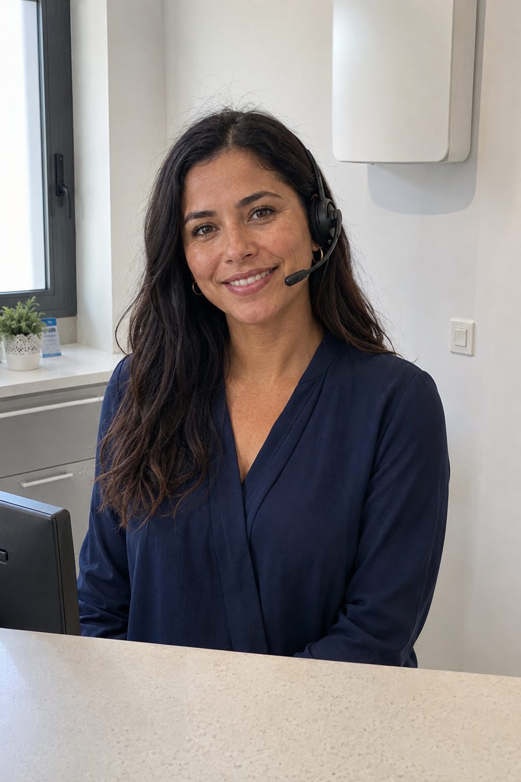 Ana, Anahera's virtual receptionist in a clinic, AI-generated image